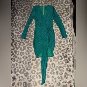 Elegant Green Wrap Dress